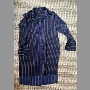 Armani Exchange - Silky Striped Shirt Dress